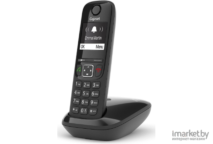 Радиотелефон DECT Gigaset AS690 RUS SYS  АОН черный [S30852-H2816-S301]