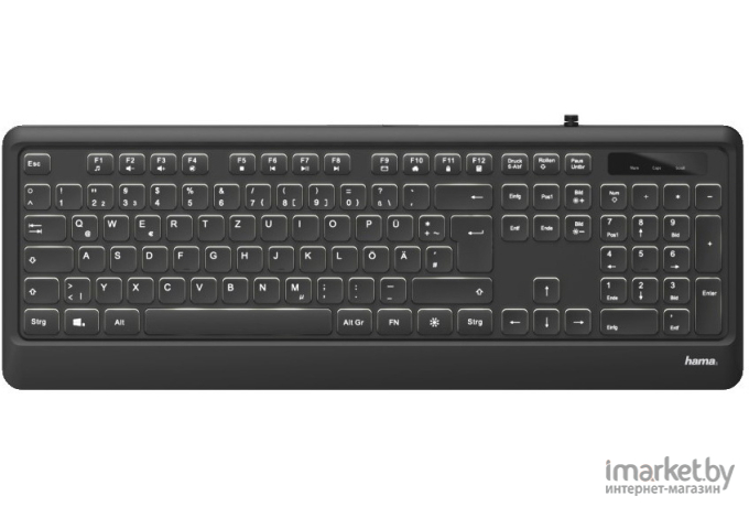 Клавиатура Hama KC-550 USB LED черный [R1182671]