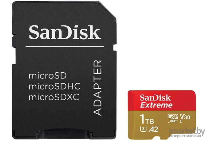 Карта памяти SanDisk microSD 1Tb Class10 SDSQXA1-1T00-GN6MA Extreme + adapter [SDSQXA1-1T00-GN6MA]