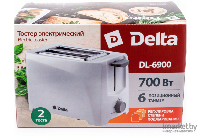 Тостер Delta DL-6900 белый