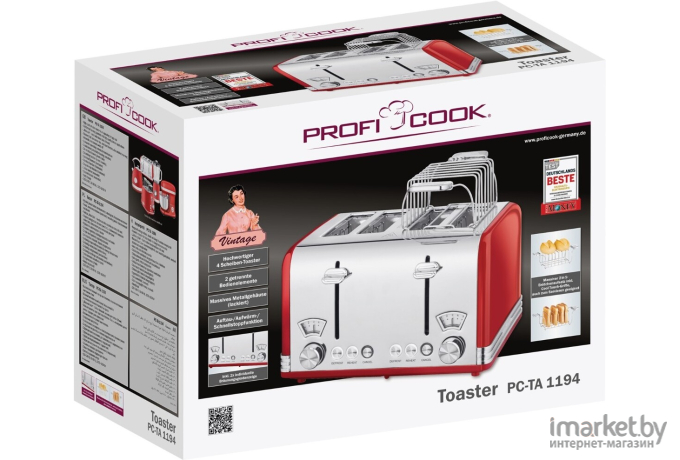 Тостер ProfiCook PC-TA 1194 красный