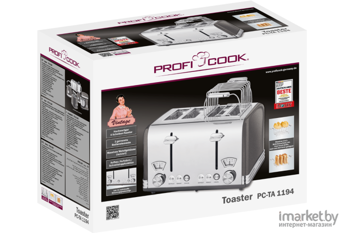 Тостер ProfiCook PC-TA 1194 Anthrazit