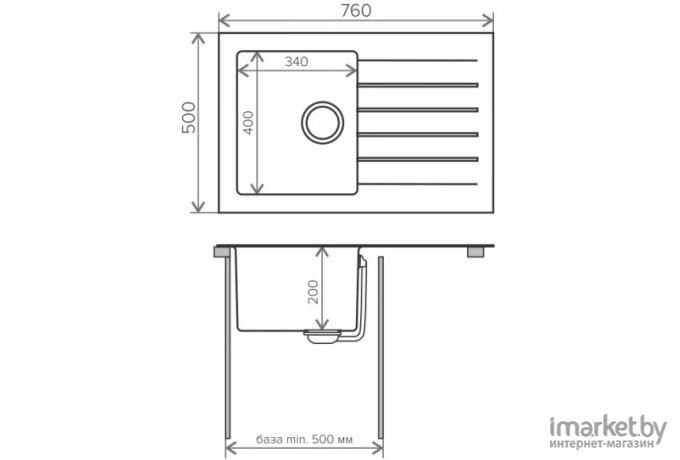 Кухонная мойка Tolero TTS-760 черный
