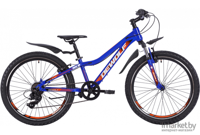 Велосипед Dewolf Ridly JR 24   OSO черный/светло-голубой/неон лайм [DWF2124010000]
