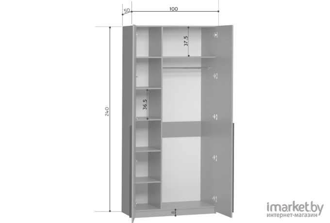 Шкаф Woodcraft в прихожую Лорэна-2-100-240 дуб золотистый