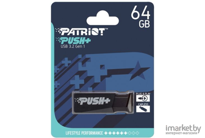 Usb flash Patriot 64Gb Push+ 3.2 [PSF64GPSHB32U]