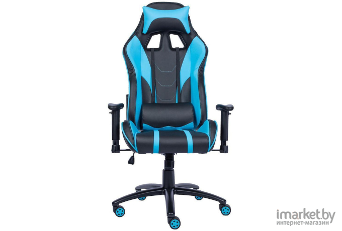 Офисное кресло Everprof Lotus S16 экокожа чёрный/голубой