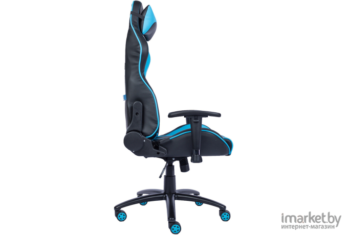 Офисное кресло Everprof Lotus S16 экокожа чёрный/голубой