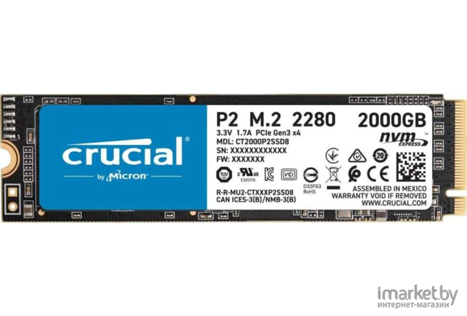 SSD диск Crucial M.2 2280 M 2TB P2 [CT2000P2SSD8]