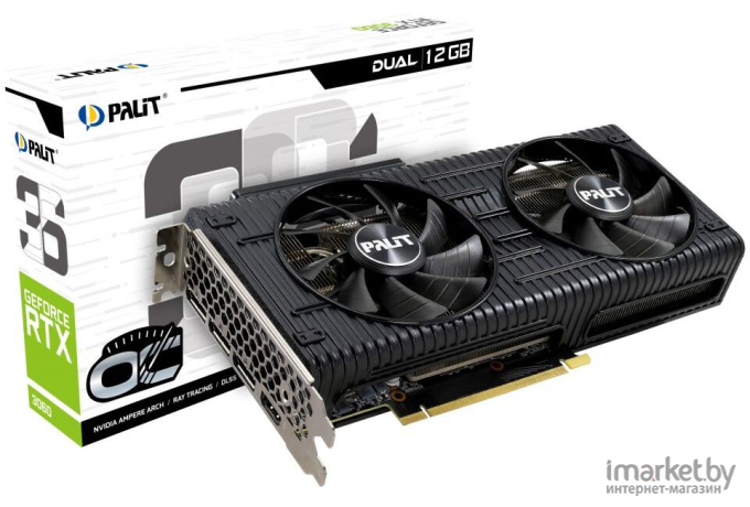 Видеокарта Palit NVIDIA GeForce RTX 3060 DUAL OC 12Gb GDDR6 [NE63060T19K9-190AD]