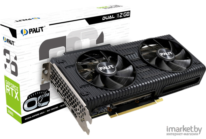 Видеокарта Palit NVIDIA GeForce RTX 3060 DUAL OC 12Gb GDDR6 [NE63060T19K9-190AD]