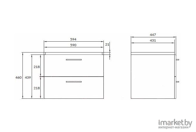 Тумба под умывальник Cersanit LARA 60 [SB-SZ-LARA-CO60/Wh]