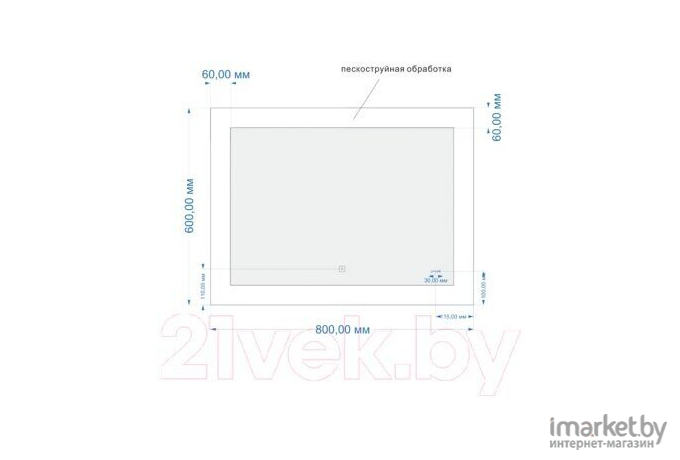 Зеркало для ванной Cersanit LED 030 80*60 с подсветкой [KN-LU-LED030*80-d-Os]