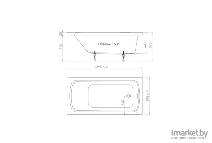 Ванна Triton Стандарт 140*70 [Н0000099327]