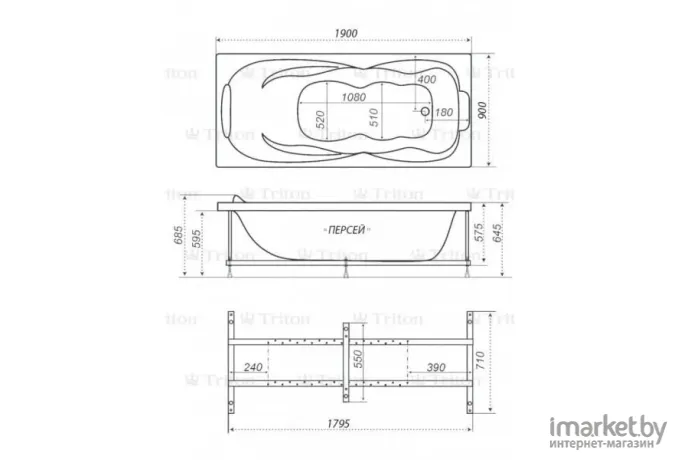 Ванна Triton Персей 190*90 [Н0000025024]