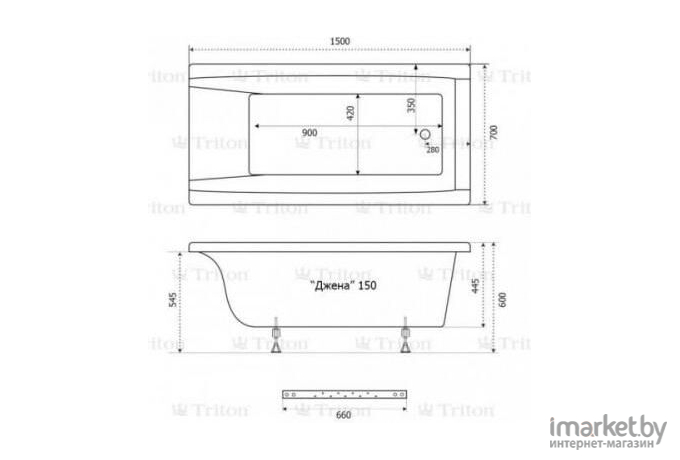 Ванна Triton Джена 150*70 [Щ0000001221]