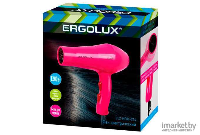 Фен Ergolux ELX-HD06-C14 розовый