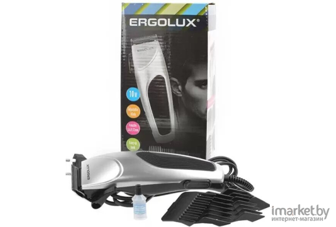 Триммер для волос и бороды Ergolux ELX-HC03-C42 серебро