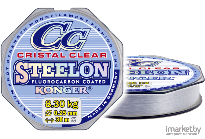 Леска монофильная KONGER STEELON CRISTAL CLEAR FLUOROCARBON 30 м 0,10 мм [239030010]