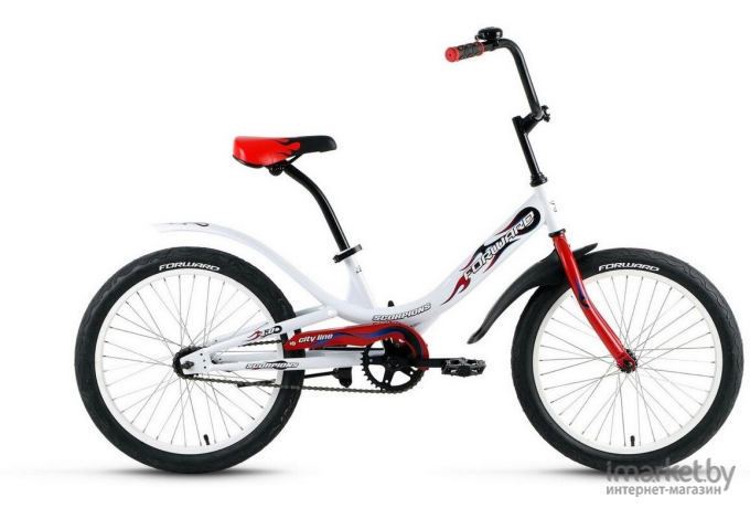 Велосипед Forward Scorpions 20 1.0 2021 детский синий/белый [RBKW15N01004]