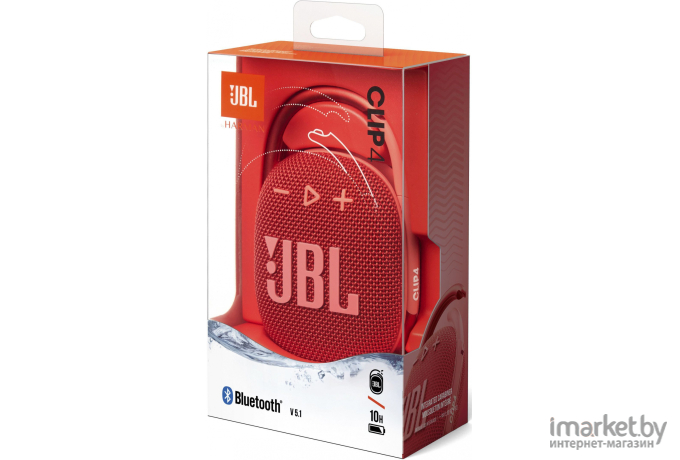 Портативная акустика JBL CLIP 4 Red [JBLCLIP4RED]