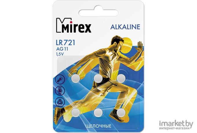 Батарейка Mirex AG11/LR721 [23702-LR721-E6]