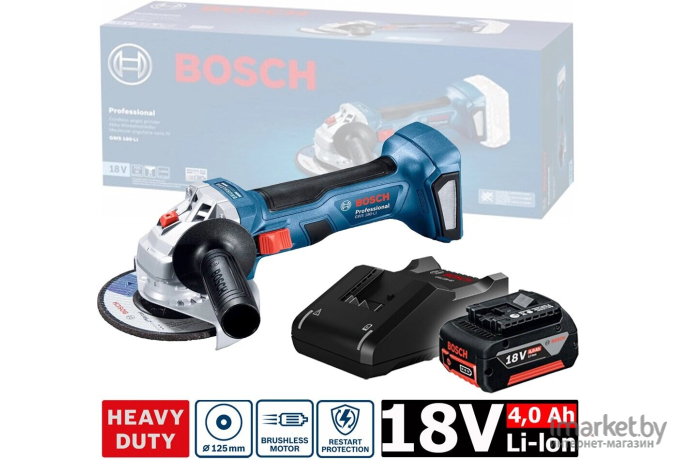 Угловая шлифмашина Bosch GWS 180-LI [06019H9025]