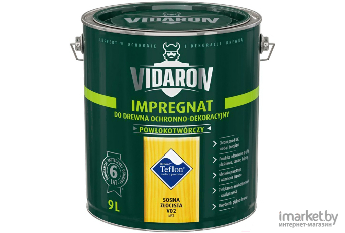 Защитно-декоративный состав Vidaron Vidaron Impregnant V02 9л золотая сосна