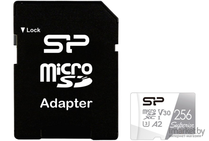 Карта памяти Silicon-Power microSD 256GB Superior A2 microSDXC Class 10 UHS-I U3 [SP256GBSTXDA2V20]
