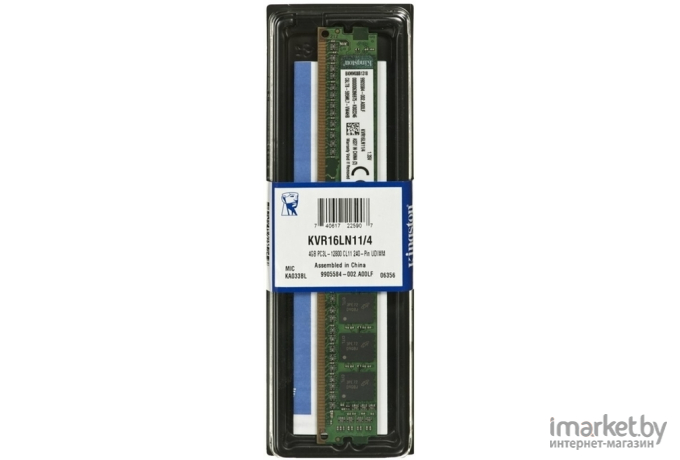 Оперативная память Kingston DIMM 4GB PC12800 DDR3L [KVR16LN11/4WP]