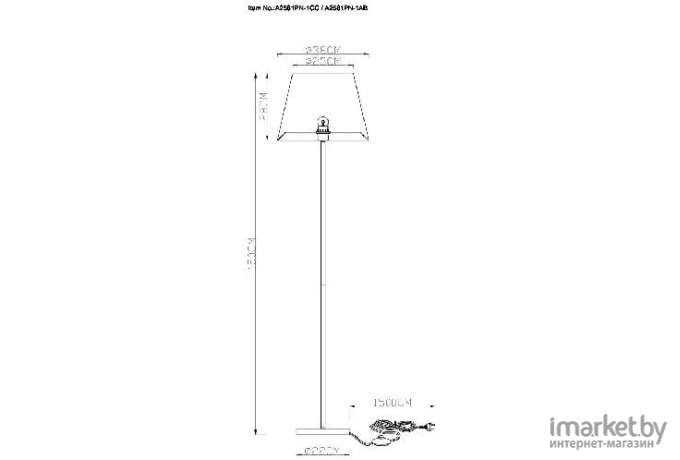 Торшер Arte Lamp A2581PN-1CC