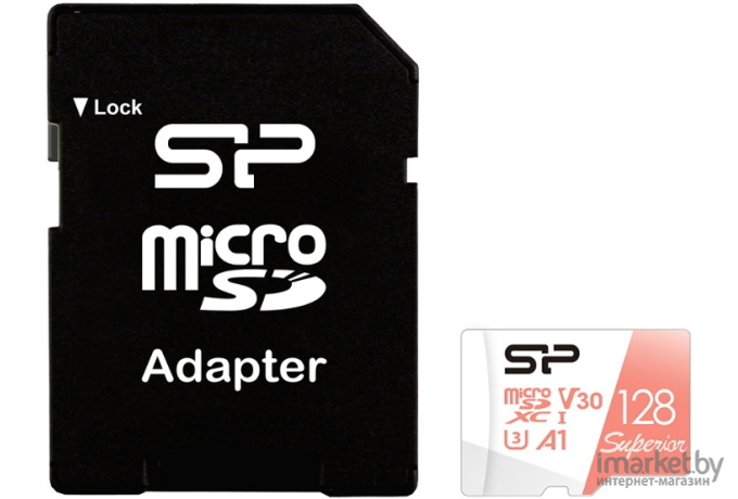 Карта памяти Silicon-Power microSD 128GB Superior A1 microSDXC Class 10 [SP128GBSTXDV3V20SP]