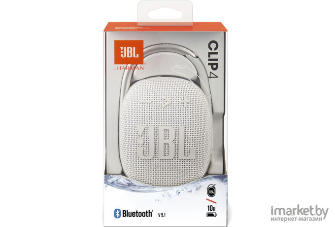 Портативная акустика JBL Clip 4 белый [JBLCLIP4WHT]