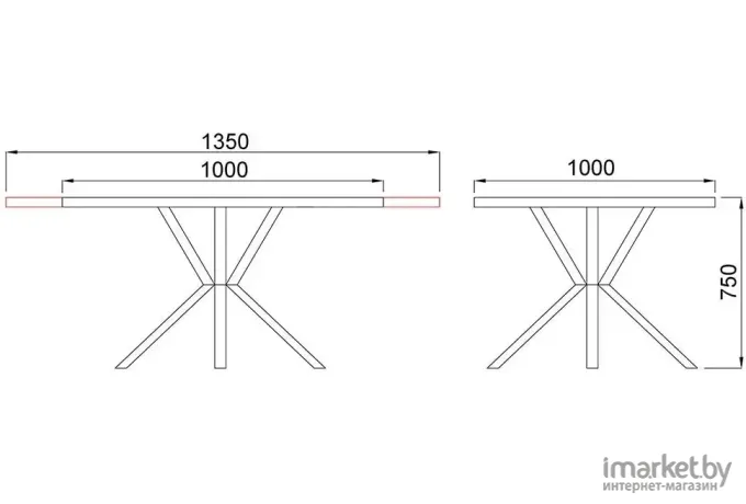 Стол обеденный Listvig Vega D100x75 раздвижной дуб канзас/черный