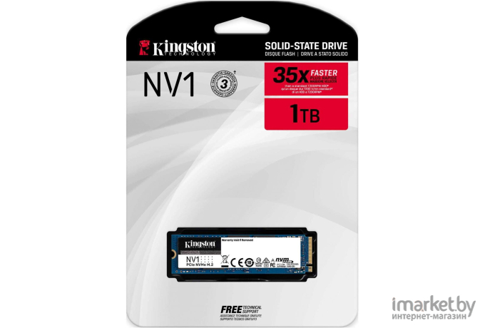 SSD диск Kingston M.2 2280 M 1Tb NV1 [SNVS/1000G]