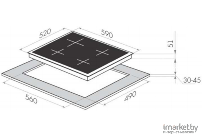 Варочная панель HOMSAir HGE643GBK