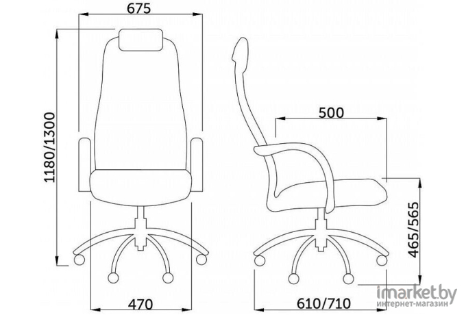 Офисное кресло Metta BK-8-17833 ткань/сетка комплект Ch темно-серый