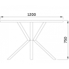 Стол обеденный AKS Dolche 2 d120x75 стекло/дуб античный