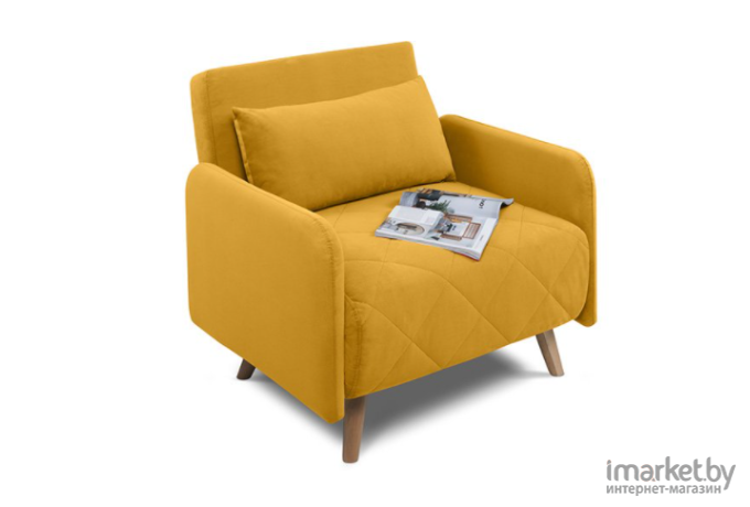 Кресло-кровать Woodcraft Кускен Velvet желтый [137733]