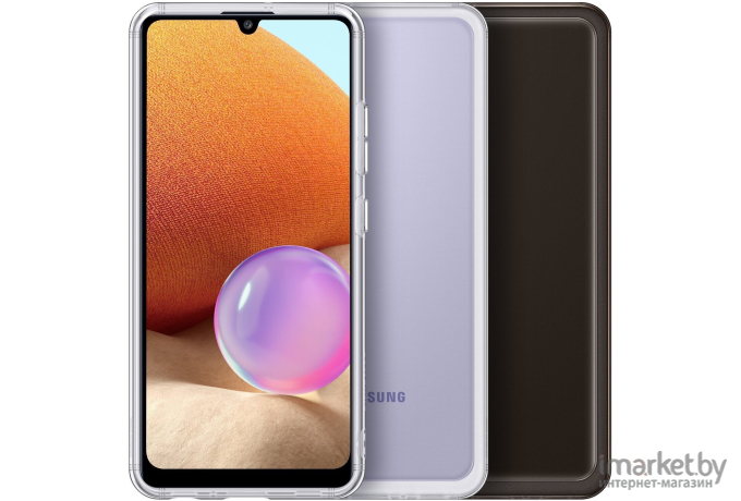 Чехол Samsung Soft Clear Cover для A32 черный [EF-QA325TBEGRU]