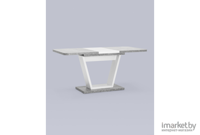 Стол обеденный Stool Group Vector 120-160*80 бетон/белый [80.578.01 8005 DUAL]