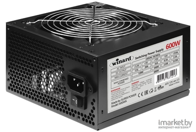 Блок питания Winard 600W 600WA Black