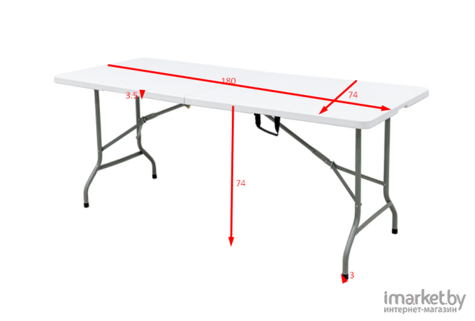 Стол кемпинговый складной пластиковый 180 см