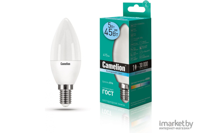 Светодиодная лампочка Camelion LED5-C35/845/E14 [12032]