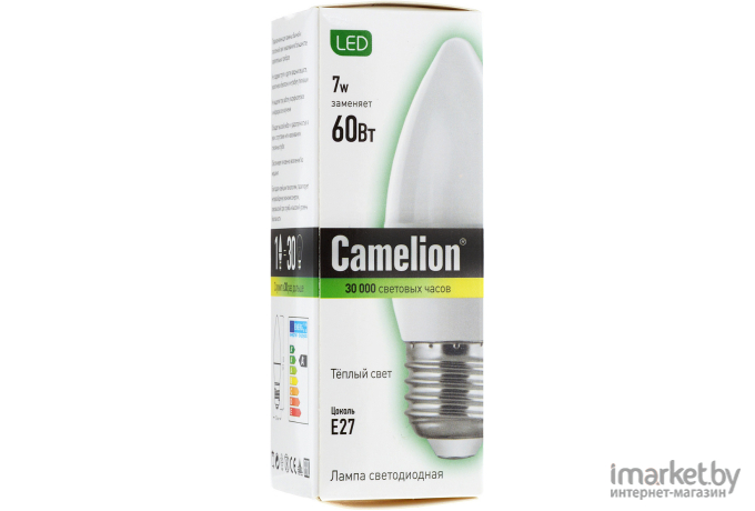 Светодиодная лампочка Camelion LED7-C35/830/E27 [12077]