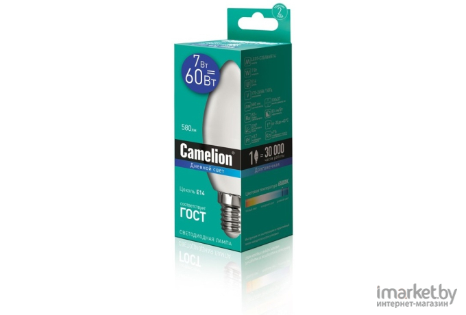 Светодиодная лампочка Camelion LED7-C35/865/E14 [12648]