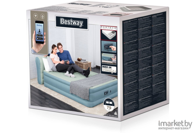 Надувная кровать Bestway Fortech Airbed Queen Headboar 229x152x79 [69060]