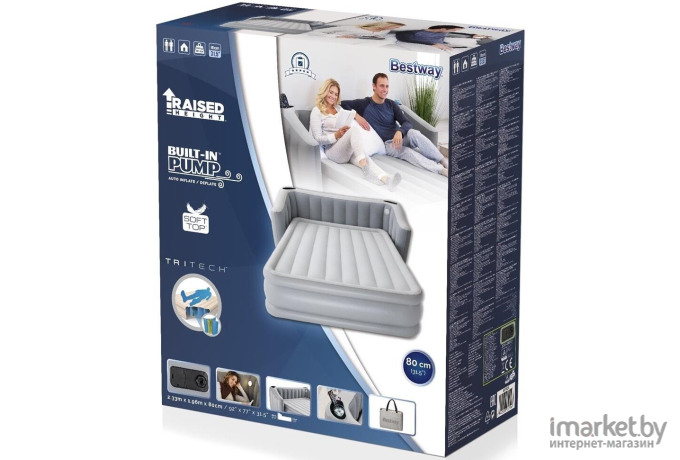 Надувная кровать Bestway Tritech Fullsleep Wingback 233х196х80 [67620]