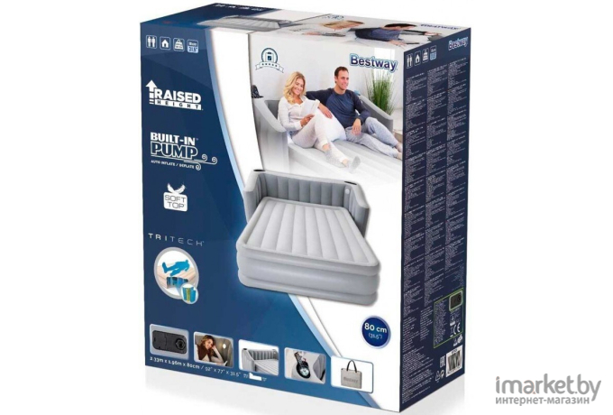 Надувная кровать Bestway Tritech Fullsleep Wingback 233х196х80 [67620]