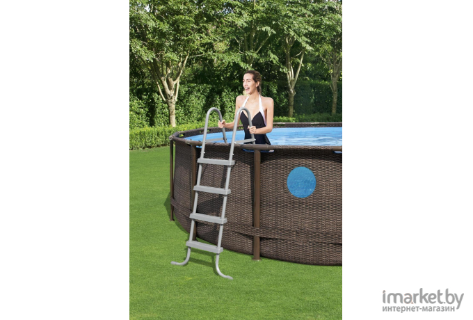 Каркасный бассейн Bestway Power Steel Swim Vista 56725 (488x122, с фильтр-насосом и лестницей)